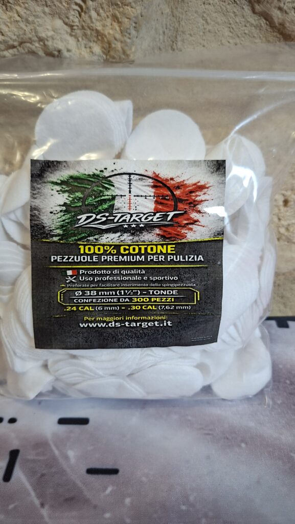 Pezzuole cotone 1 1/2" per pulizia canne DS-TARGET (cal.24 6mm/ cal.30 7.62mm)